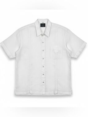 NWOT KOH Men's 100% LINEN ISLAND BEACH SHIRT White BUTTON FRONT Size 46 (XL)